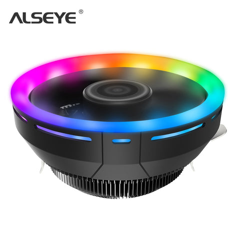 ALSEYE H120Z CPU Cooler 4pin PWM RGB Cooling Fan Quiet  Radiator  For Intel 775/115X/ AM2 AM3 AM3  AM4