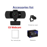 Wsdcam HD 1080P Webcam 2K Computer PC WebCamera with Microphone for Live Broadcast Video Calling Conference Work Camaras Web PC