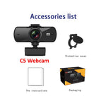 Wsdcam HD 1080P Webcam 2K Computer PC WebCamera with Microphone for Live Broadcast Video Calling Conference Work Camaras Web PC