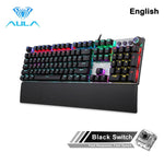 AULA F2088 Gaming Mechanical Keyboard Blue Brown Switch Wired Mix Backlit Keyboard 104 Keys Anti-ghosting for Gamer PC Desktop