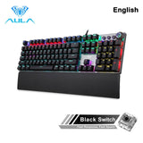 AULA F2088 Gaming Mechanical Keyboard Blue Brown Switch Wired Mix Backlit Keyboard 104 Keys Anti-ghosting for Gamer PC Desktop
