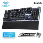 AULA F2088 Gaming Mechanical Keyboard Blue Brown Switch Wired Mix Backlit Keyboard 104 Keys Anti-ghosting for Gamer PC Desktop