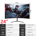 IPS 32 Inch LCD Curved Screen Monitor Gamer 1920×1080p HD Display Gaming Monitor for Desktop HDMI Computer 24“ Monitor PC